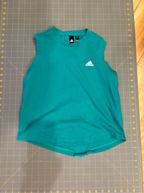 adidas Kids Teal Athletic Tank Top with Logo
